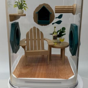 Jumping Spider Enclosure, Mini Modern Living Room, Terrarium, Cute Invertebrate Habitat, Pet Decor