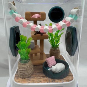 Accessories for cat themed jumping spider enclosure, accessories, 3d printed