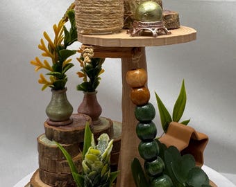 Gimnasio de juegos con araña saltarina / Parque infantil de enriquecimiento estilo boho impreso en 3D / Decoración de araña