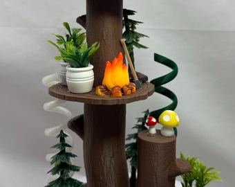 Gimnasio de juegos con temática de bosque para arañas saltarinas, accesorios/decoración