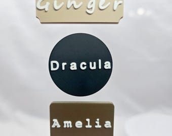 Custom Magnetic Name Tag | 3D Printed Personalized Enclosure Sign | Spider & Reptile Decor