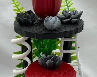 Gimnasio de juegos negro y rojo para arañas saltarinas, accesorios/decoración