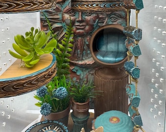 Sun and Moon Jumping Spider Enclosure with Decor | Handmade Spider Habitat