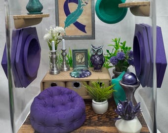 Accessories/ decor for the Suicideawareness themed, Cozy Spider Habitat, Handmade Terrarium