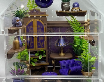 Gotische Wohnzimmerdekoration für ein Springspinnen-Terrarium, handgefertigte Miniatur-Accessoires für Spinnenhabitate