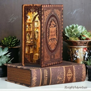 DIY Book Nook Kit | Wooden Bookshelf |  Book Nook Kit | Book Nook |  Gift for reader | Craft Kit | Dollhouse | BookNook | 3d Puzzle | DIY
