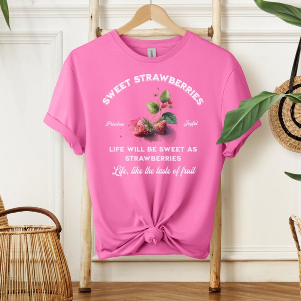 Strawberry T-Shirt, Sweet Strawberries T-Shirt, Summer Tees, Gardening Shirts, Gift For Strawberry Lover, Granola Girl, Unisex T-Shirt,
