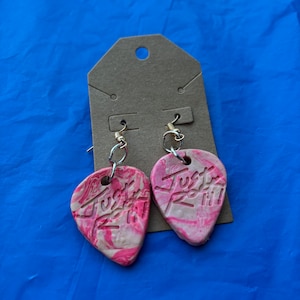 Just rock guitar pick earrings