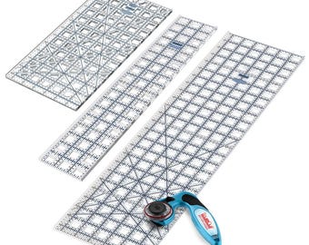3 Rectangle Quilting Rules and My Comfort Rotary Cutter Kit