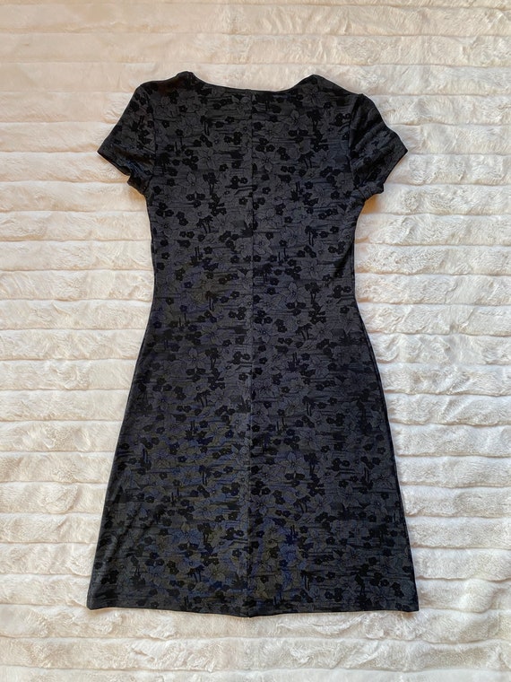 90's black floral dress - image 3