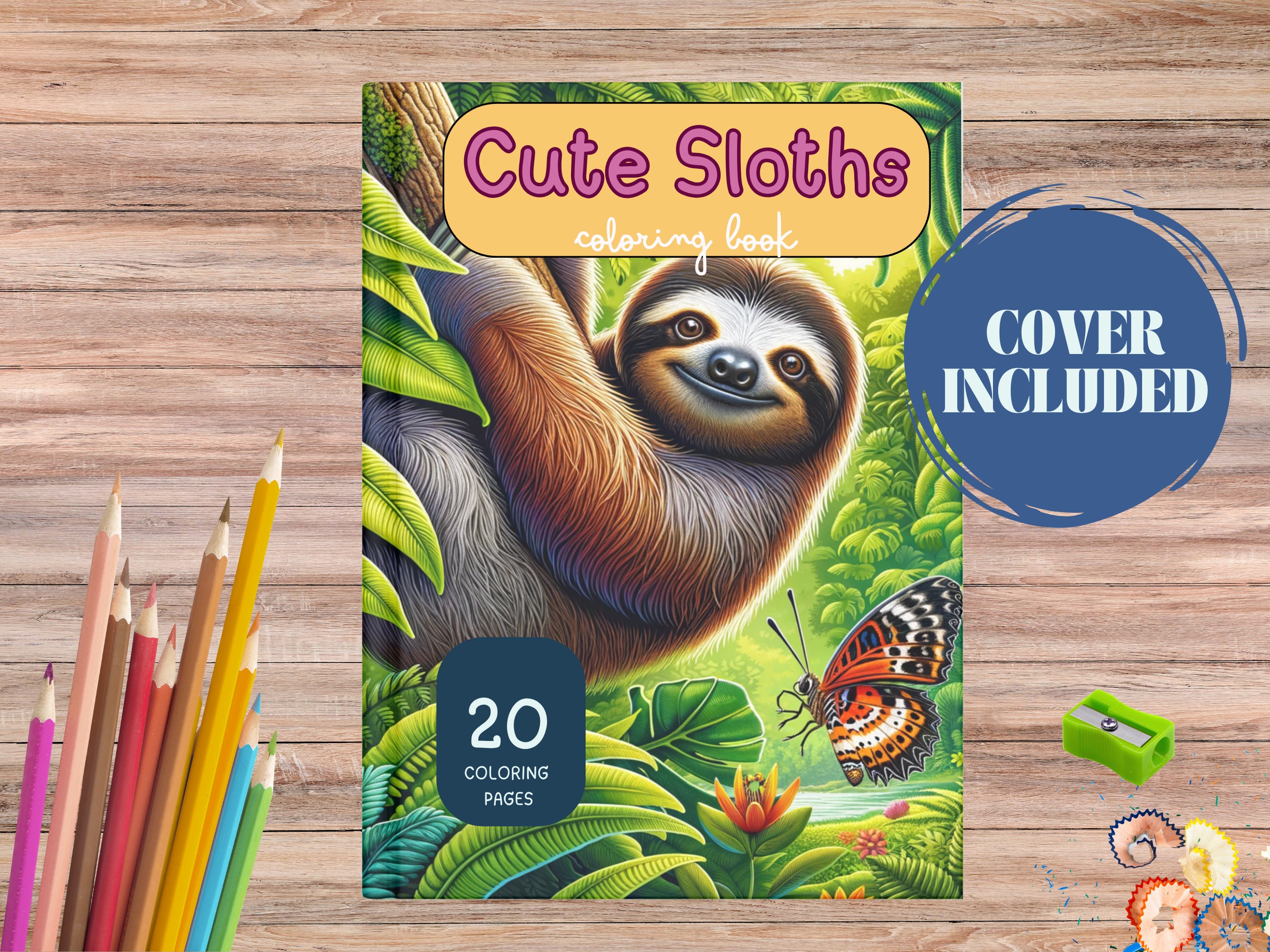 Cute Sloths Coloring Pages Instant Download PDF Cute Sloths Animals