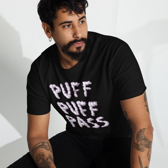 Puff Puff Pass Marijuana Cannabis Men’s Premium Heavyweight Tee