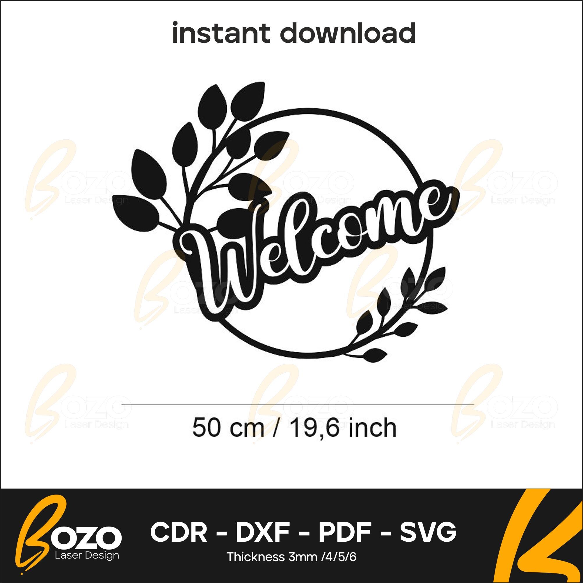 Welcome Home Door Decor, Dxf , Cdr, Pdf, Svg File for Laser Cut, 2 ...
