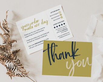 Editable Business Thank You Card Template - Etsy