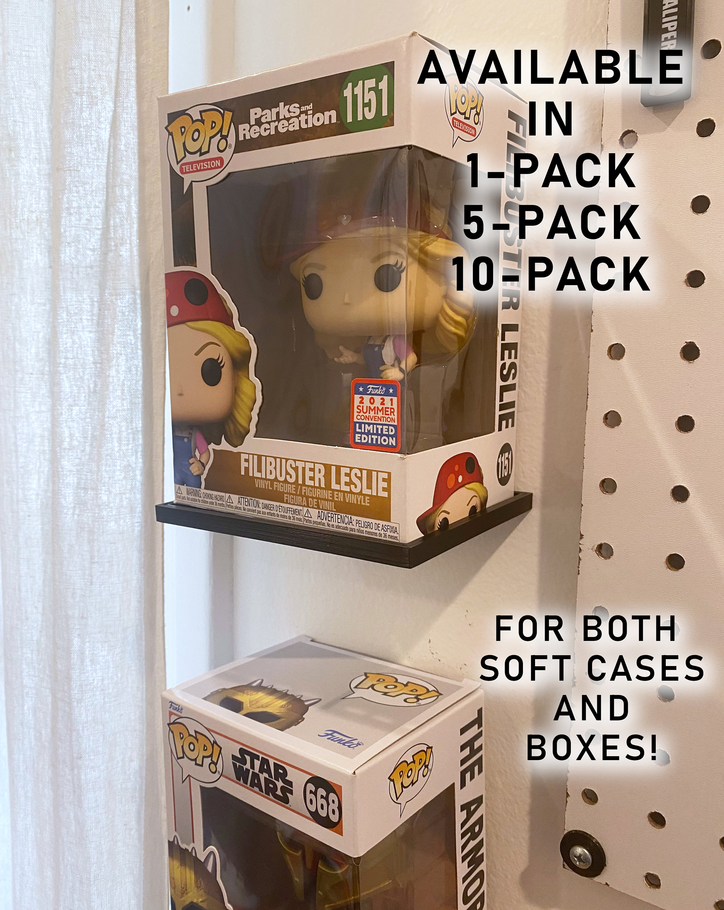 Funko Pop Floating Display Shelf, Adhesive Strips Included (fits ...