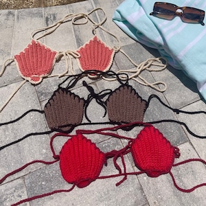 Crochet Shell Bathing Suit Top, Bikini Top, Handmade Top, Swimwear, Summer Crochet
