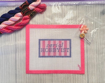 Serial Hobbyist Needlepoint Kit – Beginner Handpainted Canvas