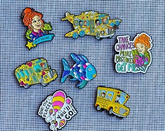 Magic School Bus Cross Stitch Needle Minder – Children Book Design Needlework Accessory