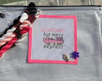 Hot Mess Express Needlepoint Kit – Beginner Handpainted Canvas