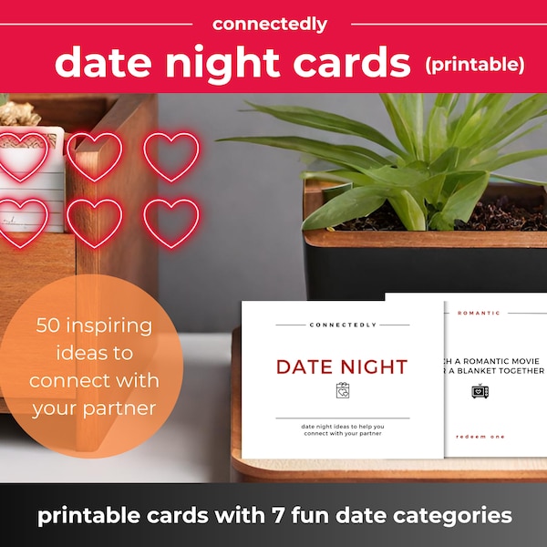 Date Idea Cards for Couples. Printable Date Night Ideas. Date Night. Digital Invitation. Date Night Game. Romantic Gift.Valentines Day Ideas