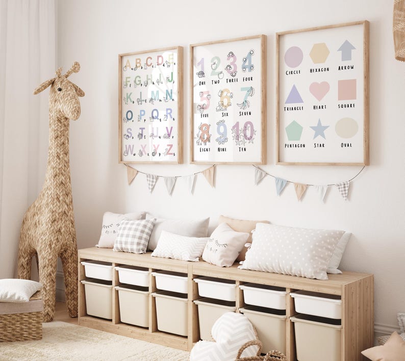 Educational Poster Set for Kids Room Education Wall Art for Homeschool ...