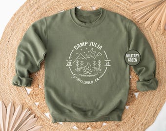 Custom Camping Sweatshirt, Personalized Matching Camping Crew Hoodie, Adventurer & Traveler Gifts, Road Trip Outfit, Family Vacation Clothes