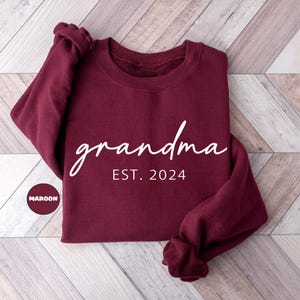Personalized Grandma Sweatshirt, Custom Gramma Hoodie, Cute Grandmother To Be Outfit, New Granny Clothing, Pregnancy Reveal Nana Hoodie Gift