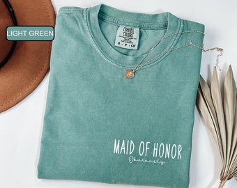 Cute Bridesmaid Gifts, Comfort Colors® Maid Of Honor T-shirt, Maid Of Honor Obviously Shirt, Bachelorette Party Outfit, Bridal Shower Tee