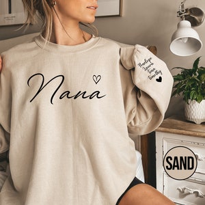 Personalized Nana Sweatshirt, Custom Nana Hoodie, New Grammy Outfit, Grandmother To Be Clothing, Family Group Hoodies, Announcement Gifts