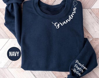 Personalized Mama Heart Hoodie With Children Names, Custom Mom Sweatshirt With Date, Announcement Gift, Mother's Day Gift, Cute Mommy Outfit