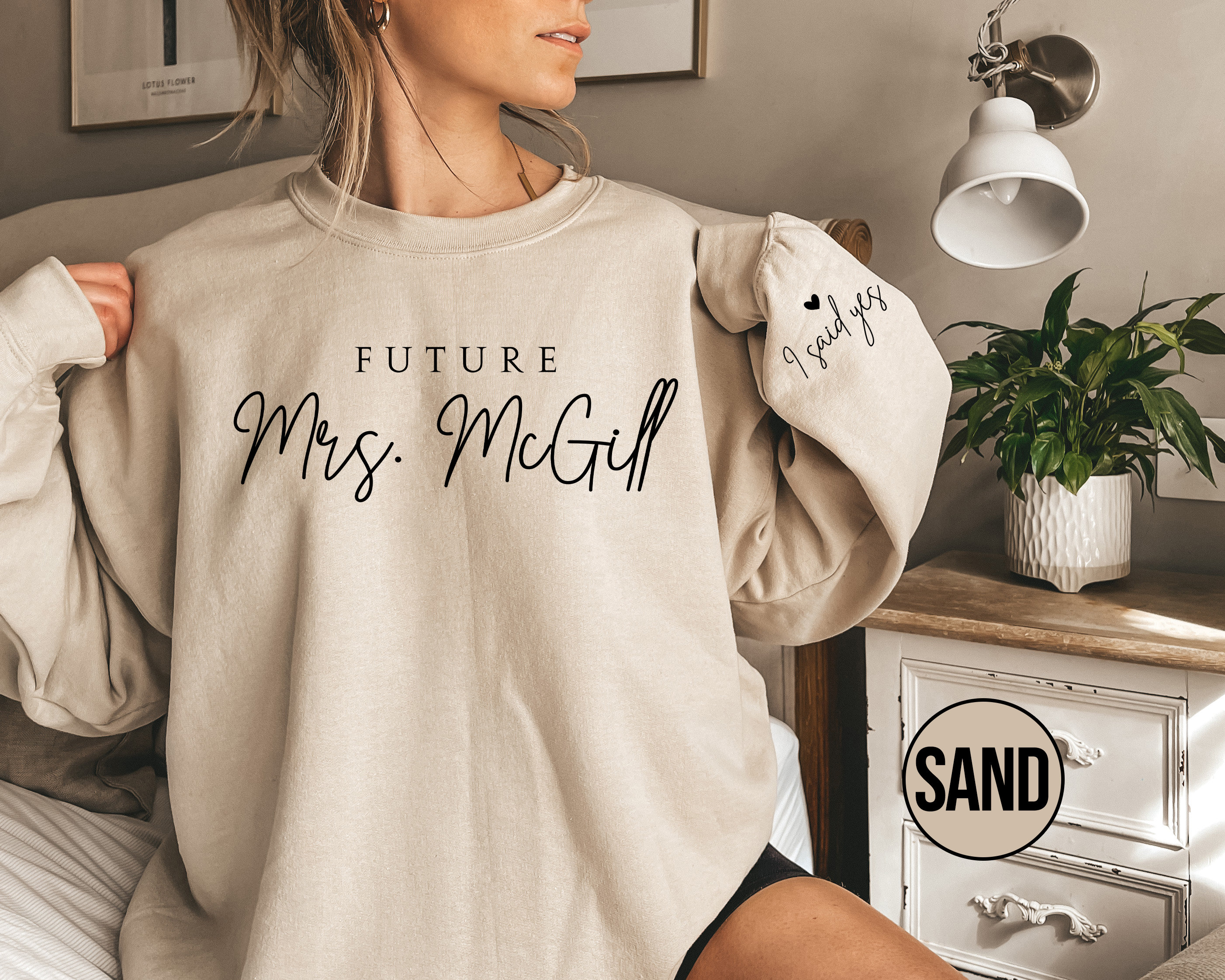 Custom Future Mrs Sweatshirt, Personalized Fiancee Hoodie, I Said Yes Outfit, Engagement Gifts, Bride To Be Hoodie, Bridal Shower Clothing