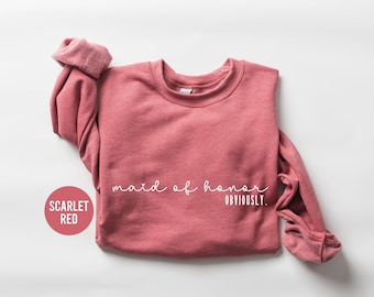 Maid Of Honor Obviously Sweatshirt, Bridesmaid Hoodie, Cute Team Bride Outfits, Bridal Party Sweatshirt, Bachelorette Clothings Gifts