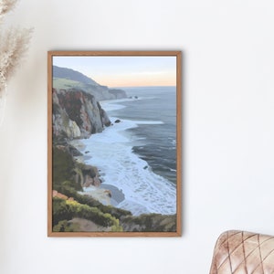 Big Sur Coastline Art Print: California Landscape Painting (Digital Download)