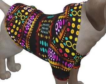 Sudadera con capucha psicodélica para perros, ropa para perros pequeños, ropa para perros grandes, sudadera para perros, jersey para perros, suéter, capucha, regalo para perros, arte óptico