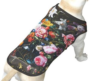 Vase of Flowers. Jan Davidsz de Heem. Dog Shirt, Big Dog Tank Top, Large Vest, Gift for Dog Birthday, Doggy Outfit, Trendy Pet Clothing