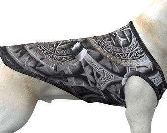 Nordic Celtic Armor Dog Shirt, Big Dog Tank Top, Large Canine Vest, Cadeau voor Hond Verjaardag, Doggy Outfit, Steel Gladiator Trendy Pet Clothing