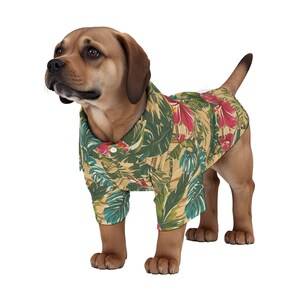 Retro Dog Hawaiian Shirt Floral Aloha Outfit,  Cat Kitty Puppy Gift,Dog Birthday Gift, Big Dog, Small Dog, Kitty Shirt,Dog  Outfit, Hawaii