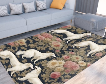 Victorian Borzoi Dog Mat, Pet Rug, Puppy Mat, Floor Covering, Non-Slip Mat,  Gift for Dog, Pet Carpet, Custom, Gift for pet, Felt Floor Mat