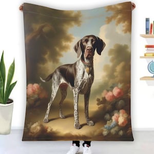 Deutsch Kurzhaar Pointer Hund Minky Decke, Boho Plüsch Überwurf, Fragonard Abdeckung, Kuschelige Tagesdecke, Süßes Geschenk, Benutzerdefinierte Rasse, Wohndekor