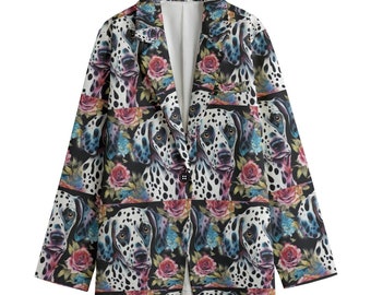 Blazer à fleurs pour chien dalmatien victorien, Blazer en coton pour femme, Veste de costume, Manteau sport rococo, Grandes tailles, Marque de luxe, Veste de cérémonie