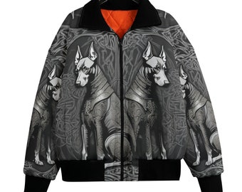 Bohemian Rottweiler Dog Cotton Jacket, Unisex Lightweight Jean