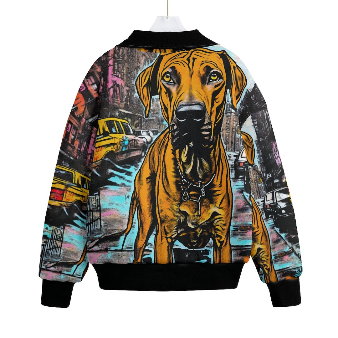 Rhodesian Ridgeback Dog Bomber Jacket ,custom Dog Coat, Graffiti ...