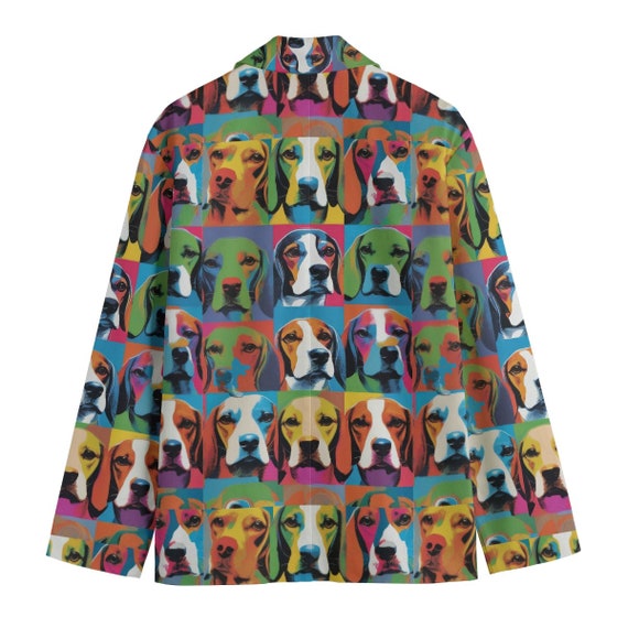 Pop Art Beagle Rainbow Dog Blazer Men s Cotton Blazer Sport Coat Smoking Jacket Dinner Jacket Plus Sizes Designer Luxury Modernist Etsy