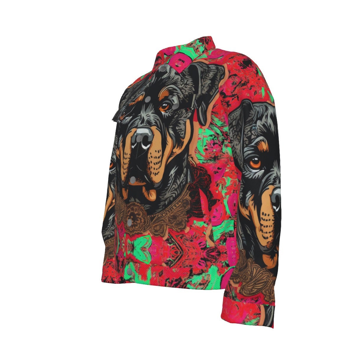 Bohemian Rottweiler Dog Cotton Jacket, Unisex Lightweight Jean