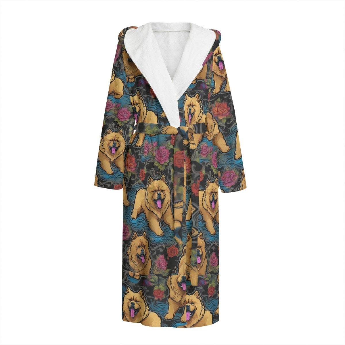 Baroque Chow Chow Dog Plush Robe, Hooded Bathrobe, Unisex Robe, Thick ...