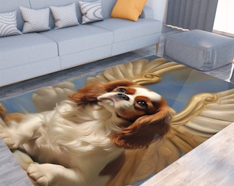 Renaissance Cavalier King Charles Spaniel Dog Mat, Cherub Pet Rug, Puppy, Floor Covering, Non-Slip, Gift for Dog, Pet Carpet Felt Floor Mat