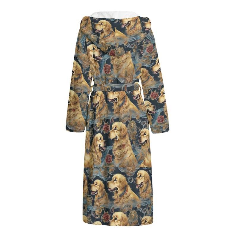Baroque Golden Retriever Dog Plush Robe, Hooded Bathrobe, Unisex Robe ...