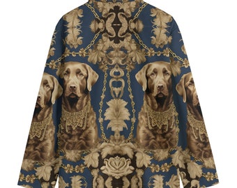 Baroque Chesapeake Bay Retriever Dog Blazer, Men's Cotton Blazer, Sport Coat, Smoking Jacket, Dinner Jacket, Plus Sizes, Designer Luxury