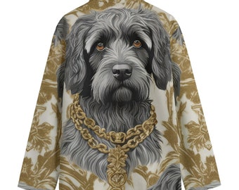 Baroque Wirehaired Pointing Griffon Terrier Dog Blazer, Men's Cotton Blazer, Sport Coat, Smoking Jacket, Dinner Jacket, Big Sizes, Luxury