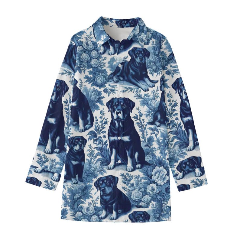 Rottweiler Ropa Camisa de manga larga de algodón Toile de Juny con estampado de perro ...